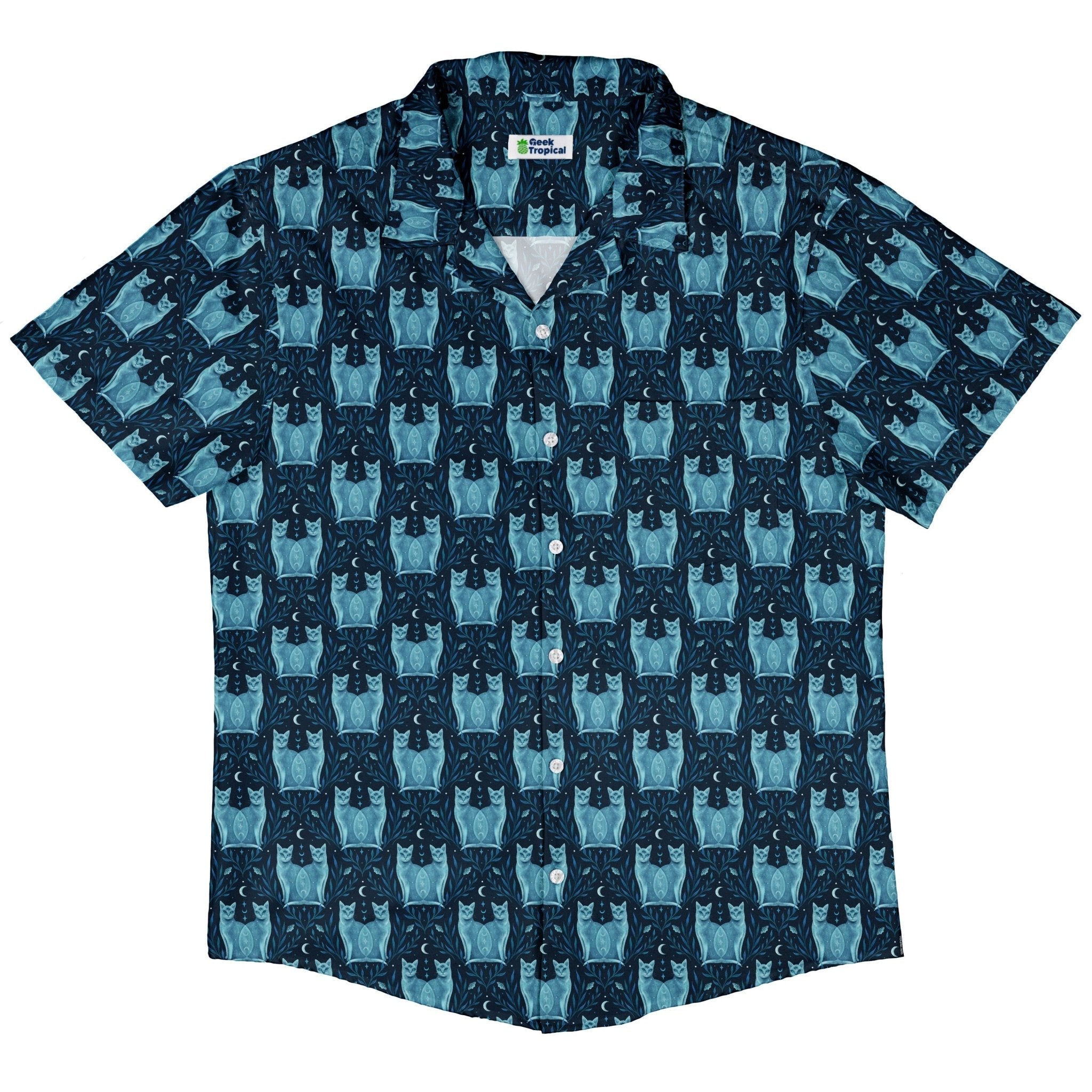 Symmetrical Cats Button Up Shirt Geek Nerd 0925 adult sizing All Adult Button Up Shirts