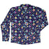 Tabletop RPG Weapons Items Purple Blue Dnd Long Sleeve Button Up Shirt Geek Nerd adult sizing dnd & rpg print FLOW DESC WRITING