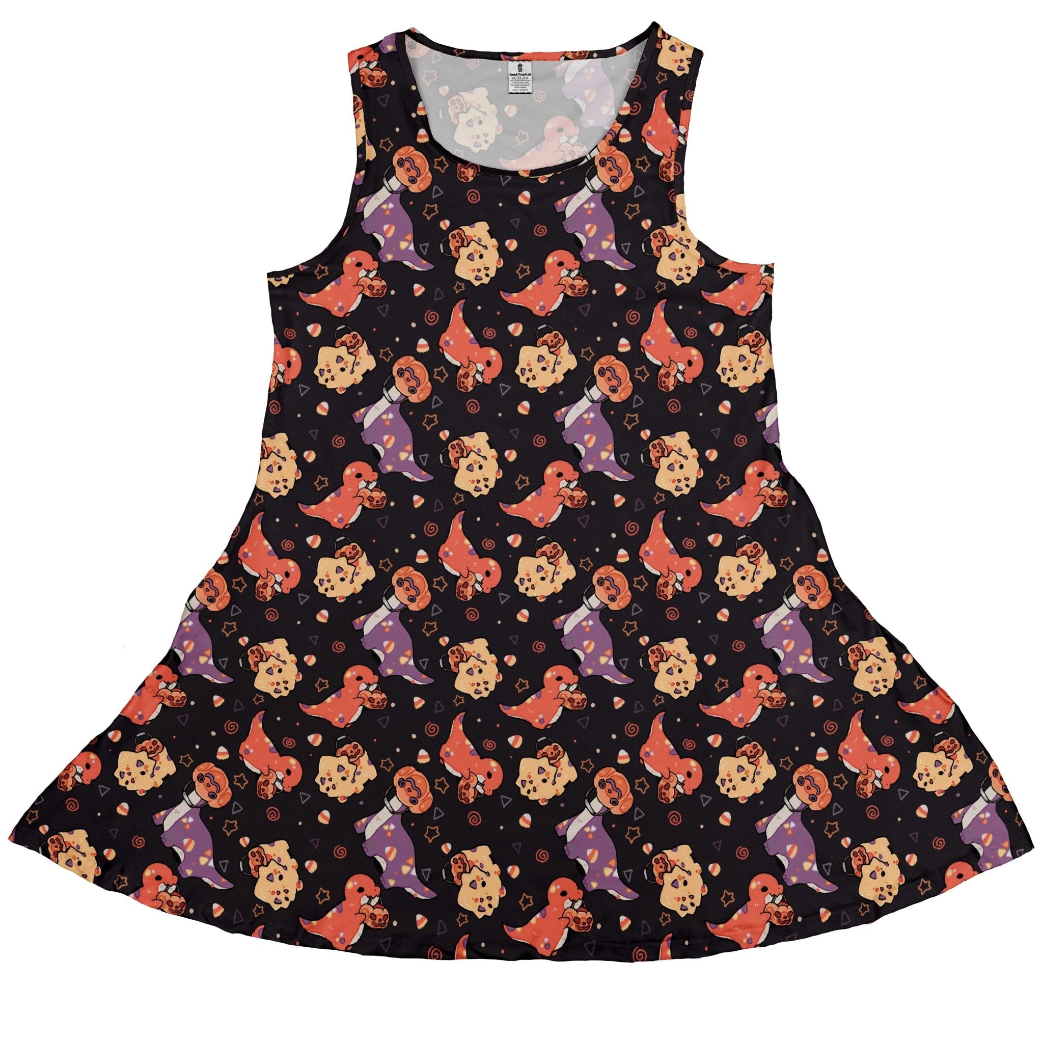 Trick or Treat Dinos Dress Geek Nerd 0925 Animal Patterns Design by Ardi Tong
