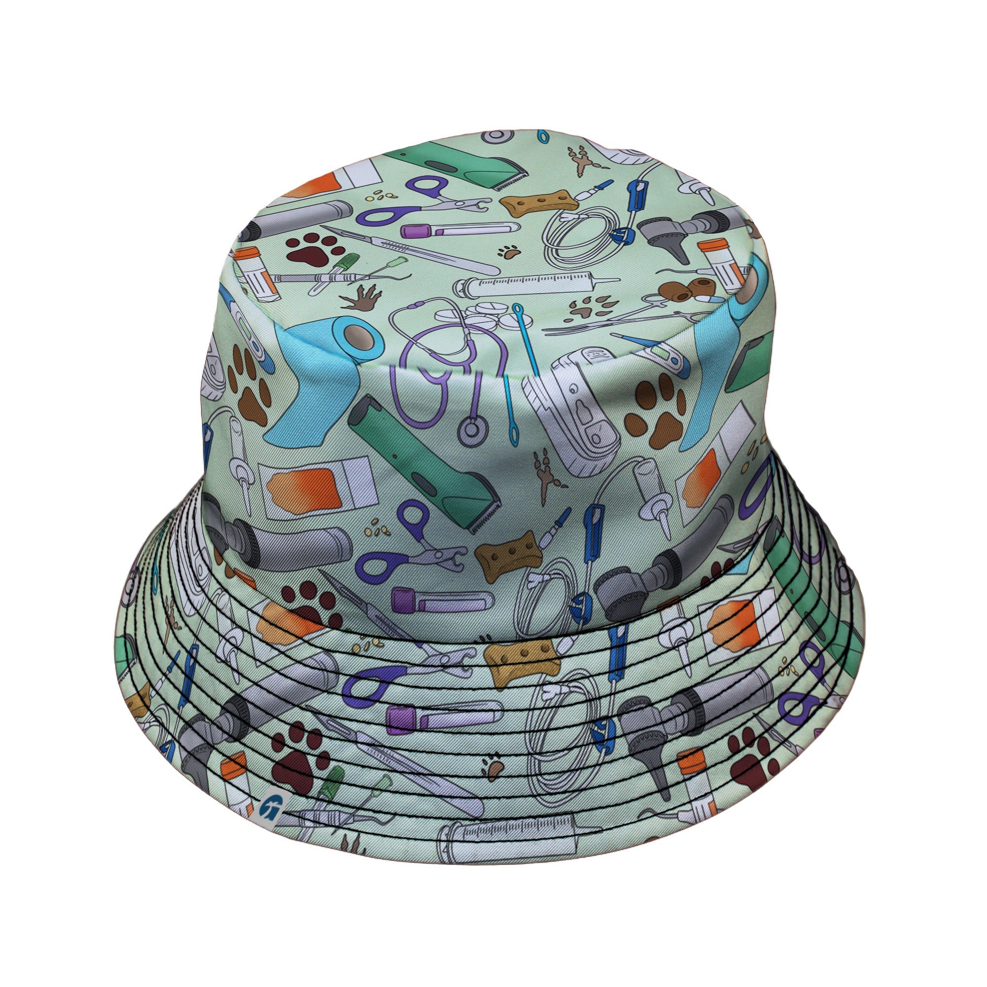 Vet Tech Bucket Hat Geek Nerd 0925 Animal Patterns Design by Julie Kitzes