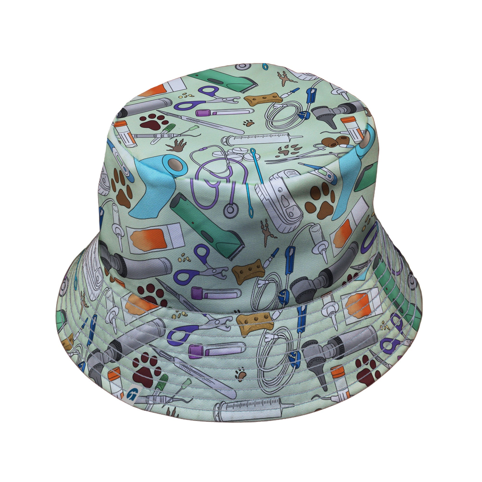 Vet Tech Bucket Hat Geek Nerd 0925 Animal Patterns Design by Julie Kitzes