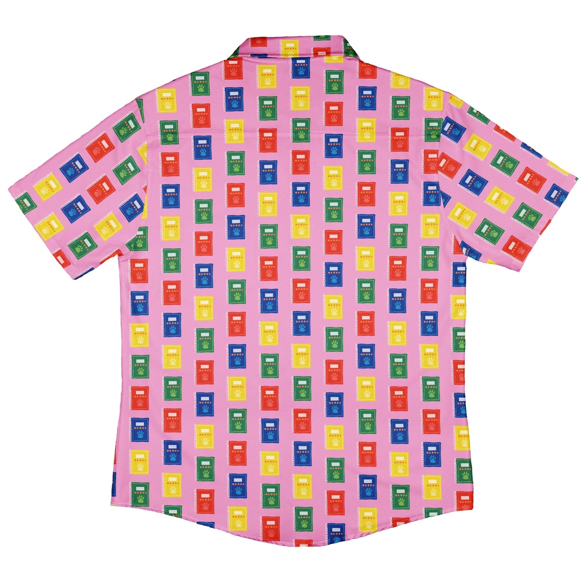 Vet Text Books Button Up Shirt Geek Nerd adult sizing animal patterns Design by Zirkus Design