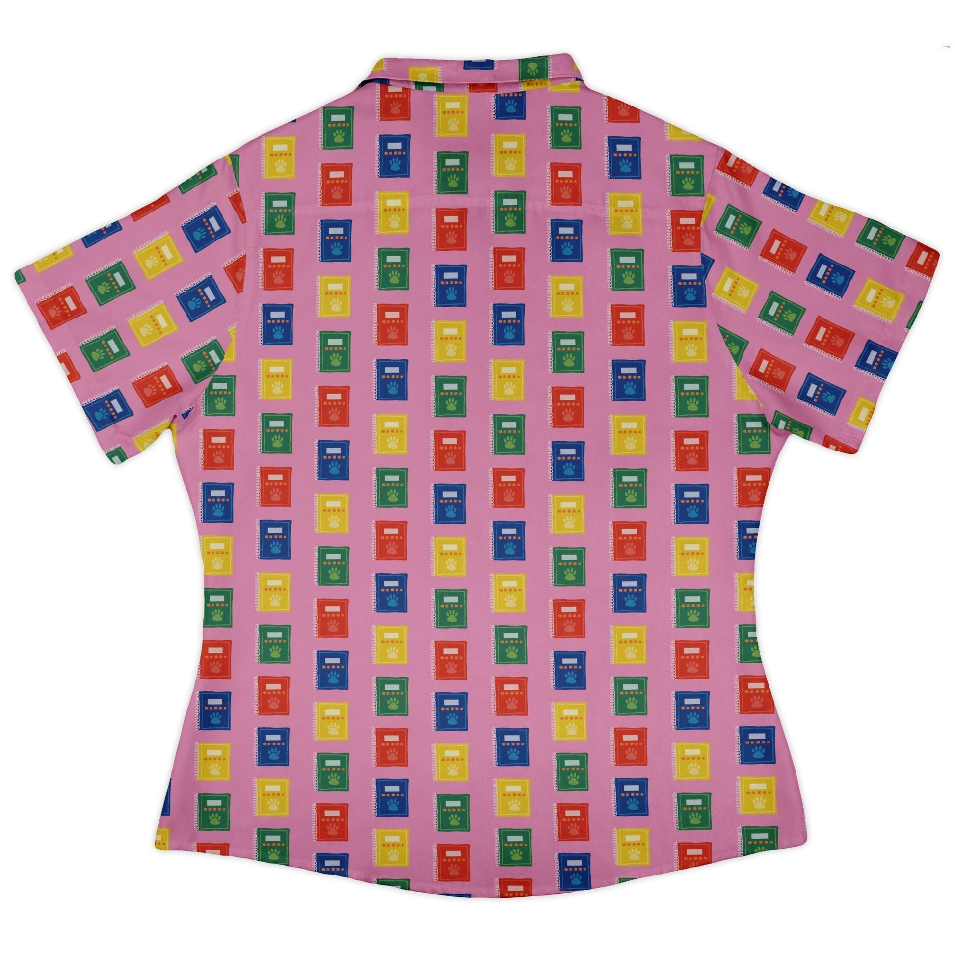 Vet Text Books Curvy Button Up Shirt Geek Nerd animal patterns Design by Zirkus Design q225