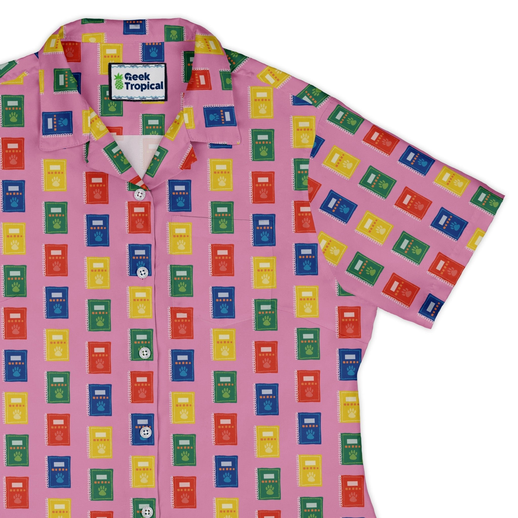 Vet Text Books Curvy Button Up Shirt Geek Nerd animal patterns Design by Zirkus Design q225