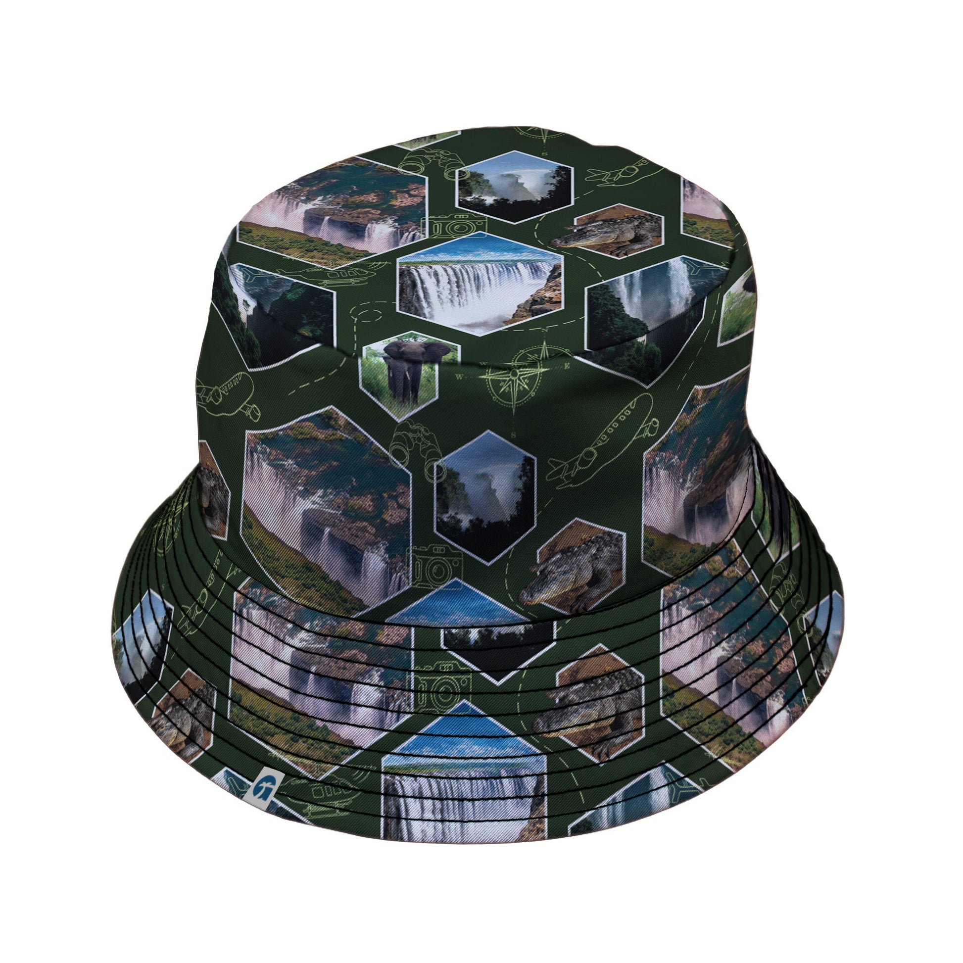 Victoria Falls Wonder Bucket Hat Geek Nerd 0925 Botany Print Designs by Nathan