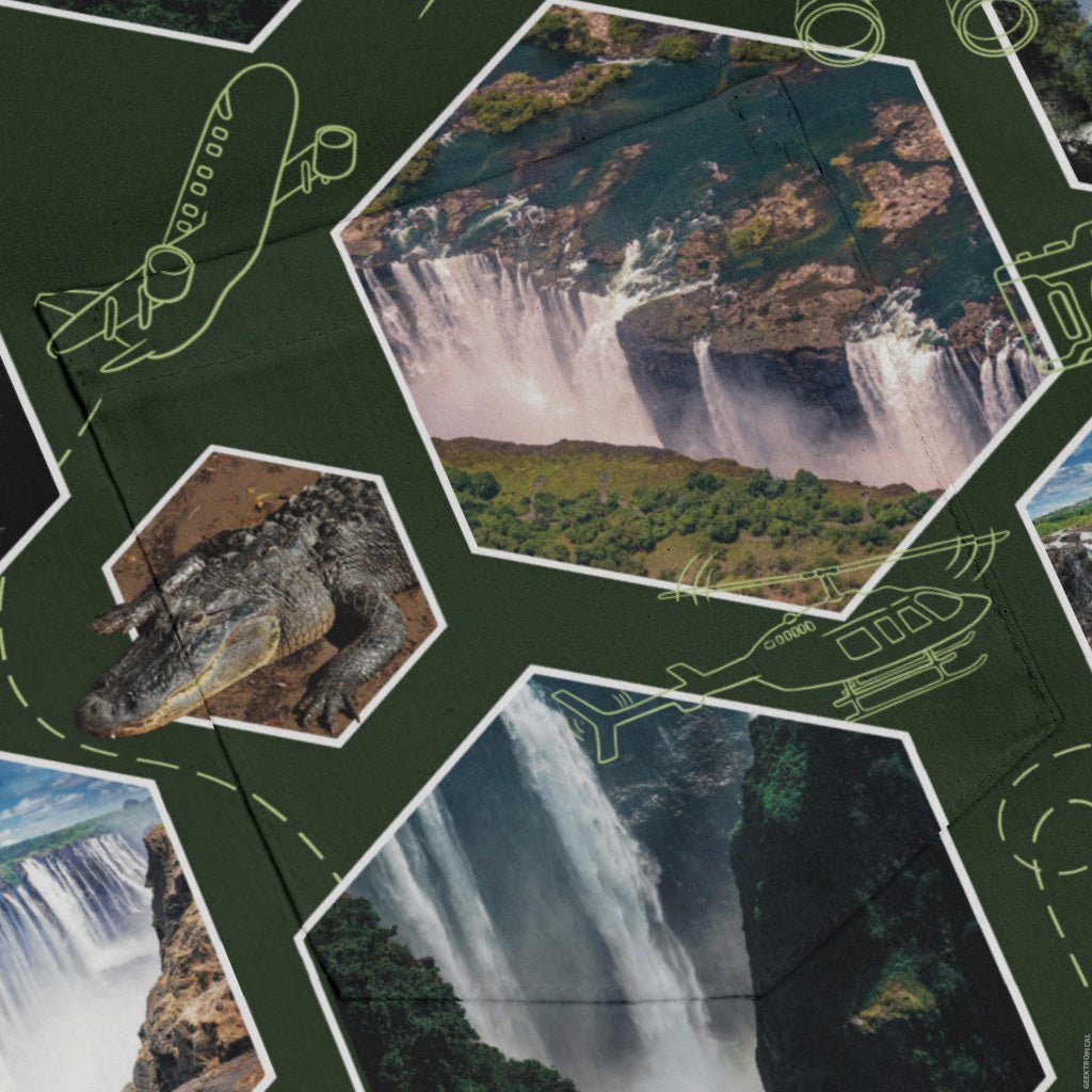 Victoria Falls Wonder Long Sleeve Button Up Shirt Geek Nerd 0925 adult sizing All Adult Button Up Shirts