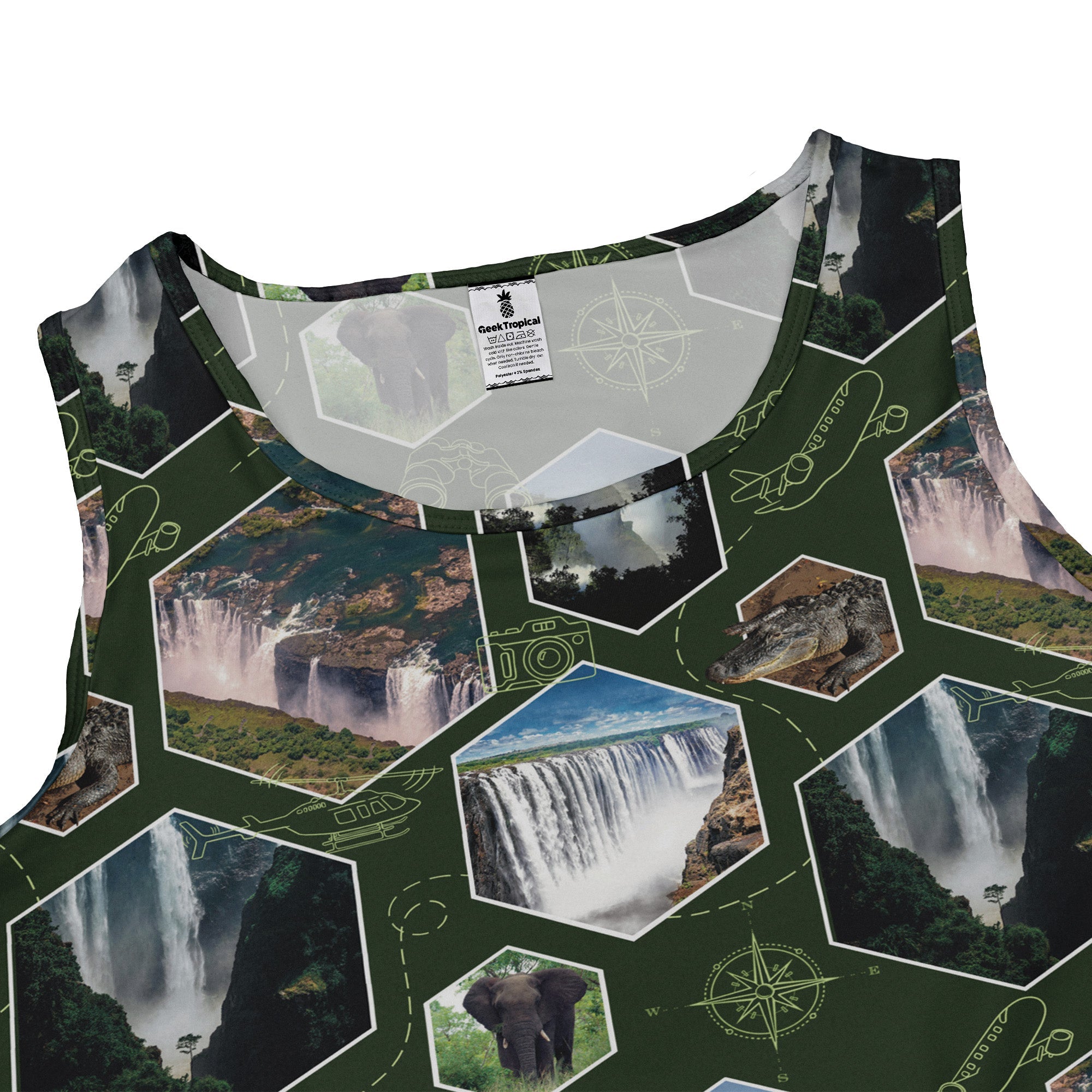 Victoria Falls Wonder Dress Geek Nerd 0925 Botany Print Designs by Nathan