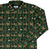 Video Game Dogs Christmas Long Sleeve Button Up Shirt Geek Nerd adult sizing Christmas Print Design by Claire Murphy