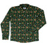 Video Game Dogs Christmas Long Sleeve Button Up Shirt Geek Nerd adult sizing Christmas Print Design by Claire Murphy