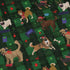 Video Game Dogs Christmas Long Sleeve Button Up Shirt Geek Nerd adult sizing Christmas Print Design by Claire Murphy