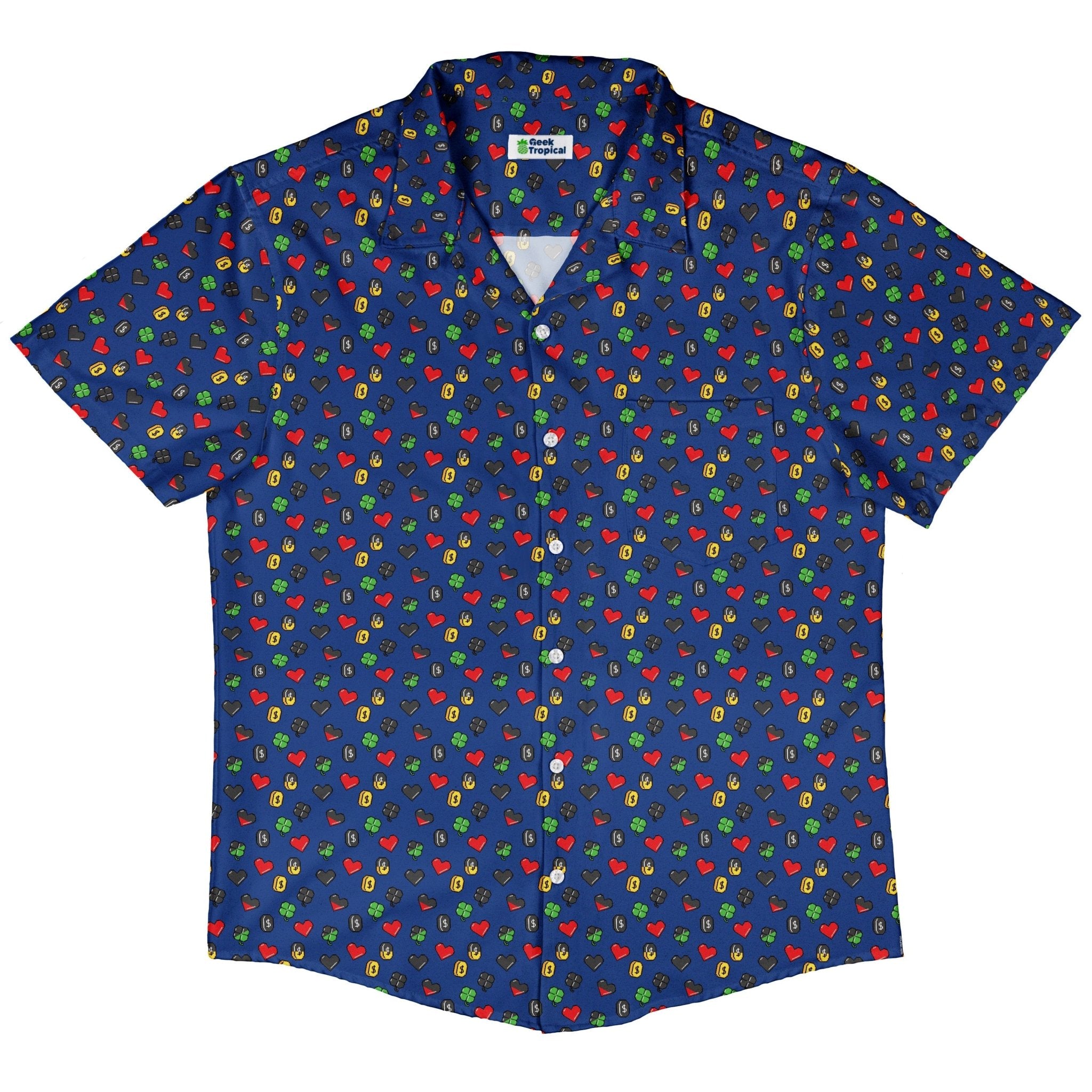 Video Game Stats Button Up Shirt Geek Nerd 0925 adult sizing All Adult Button Up Shirts