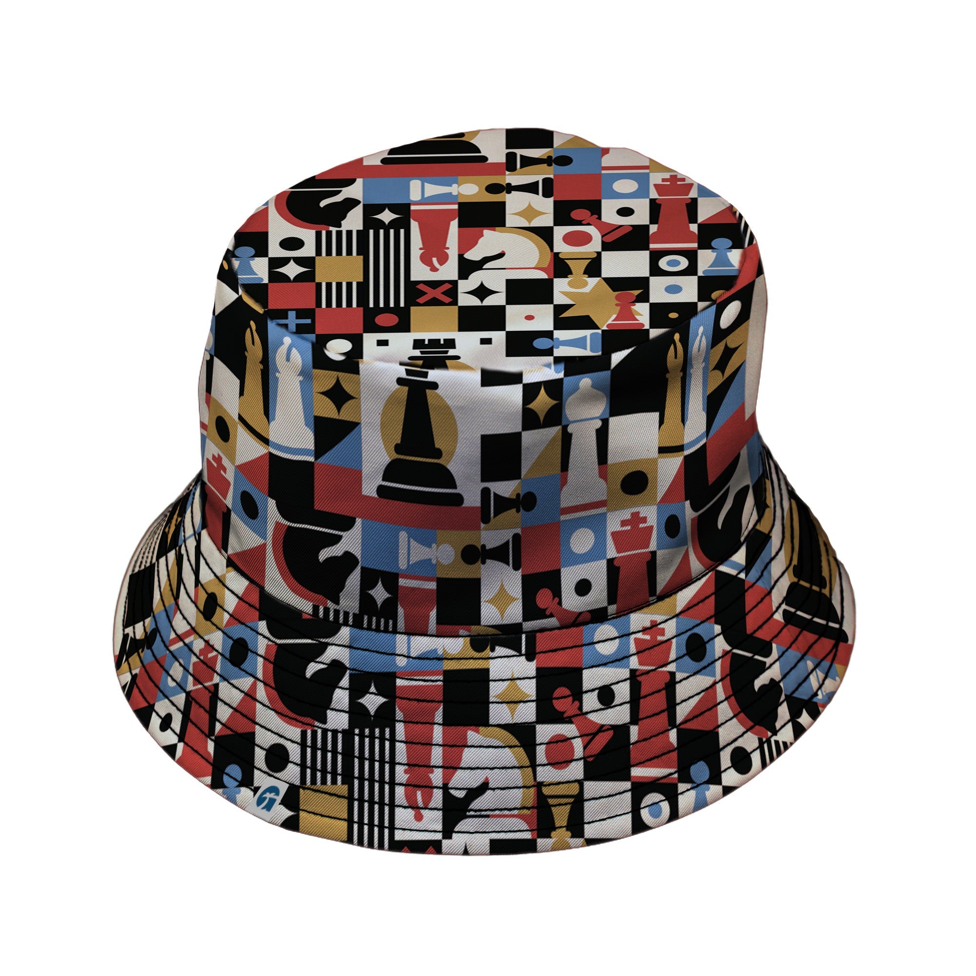 Vintage Chess Art Bucket Hat Geek Nerd 0925 board game print Design by Tobe Fonseca