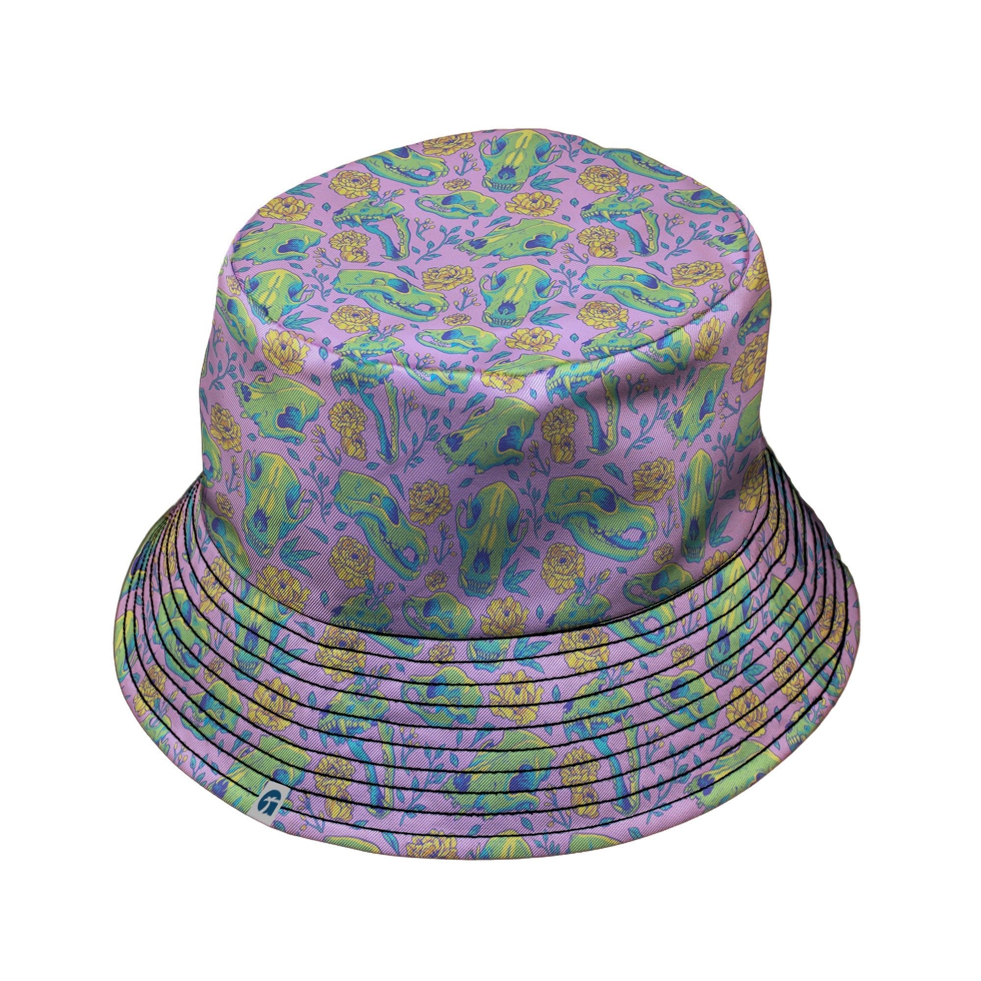 Wildfang Flora Pink Bucket Hat Geek Nerd animal patterns botany print Design by Julie Kitzes