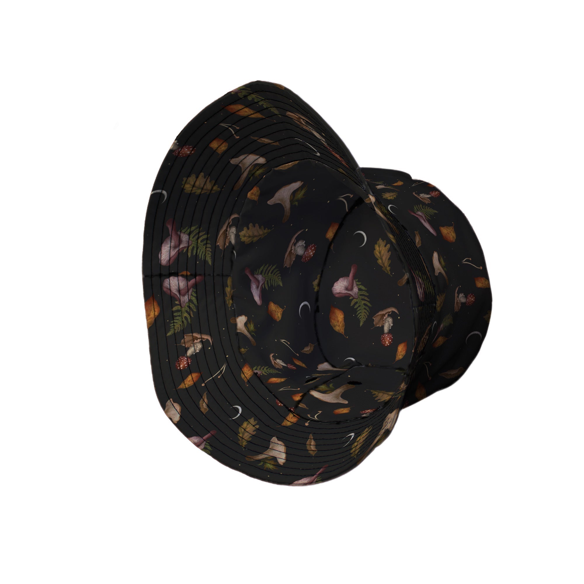 Episodic Autumn Mushrooms Space Bucket Hat - M - Grey Stitching - -