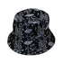 Episodic Moth Black White Night Bucket Hat - M - Black Stitching - -