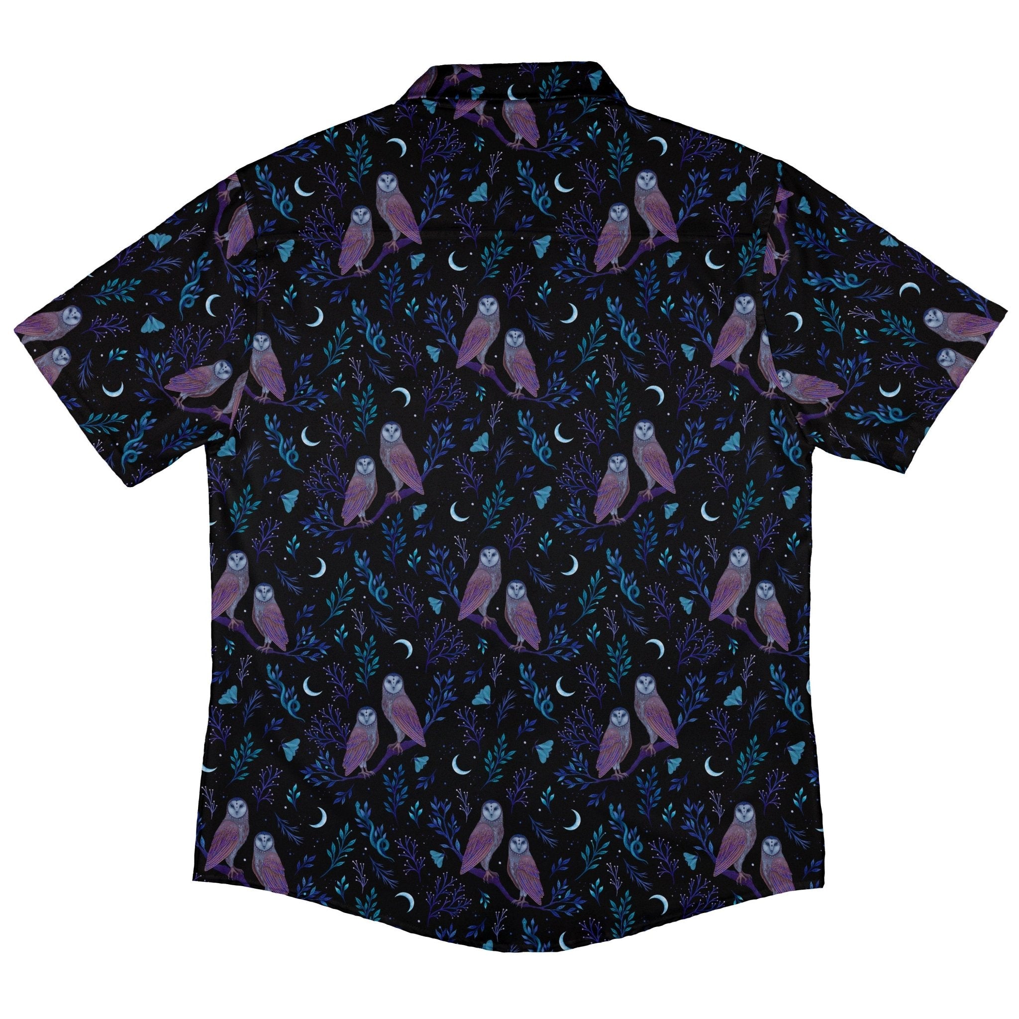 Episodic Owl Floral Button Up Shirt - XS - Hawaiian Shirt - No Pocket -
