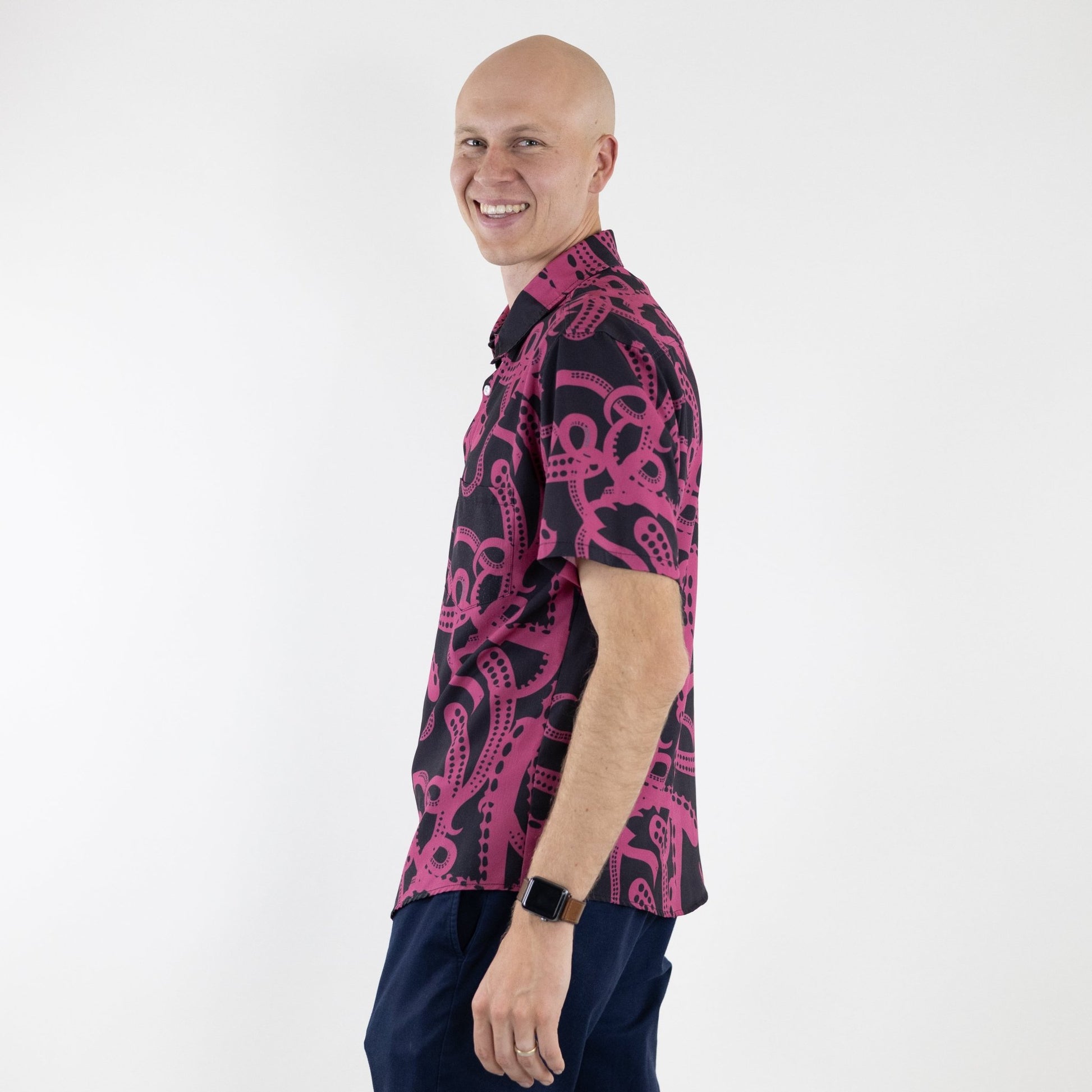 Ready - to - Ship Tentacles of Cthulhu Button Up Shirt Geek Nerd adult sizing Design by Heather Davenport Fantasy Prints