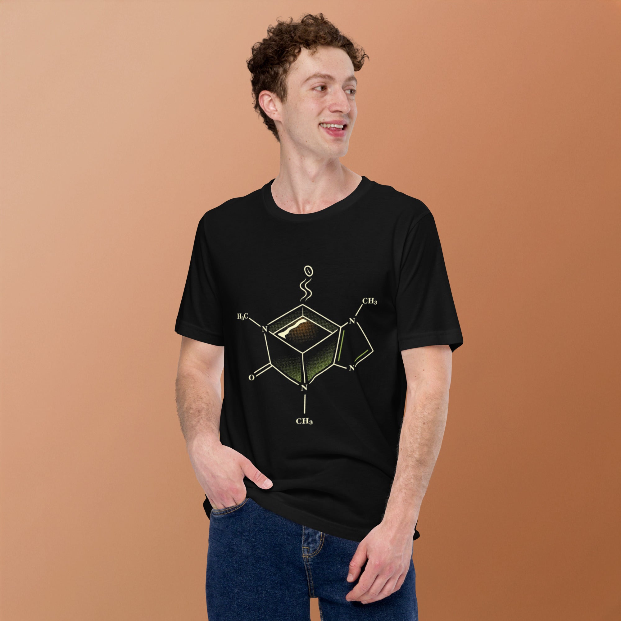 Caffeine Molecule Coffe Mug T-Shirt Geek Nerd Design by Tobe Fonseca FLOW DESC WRITING science print