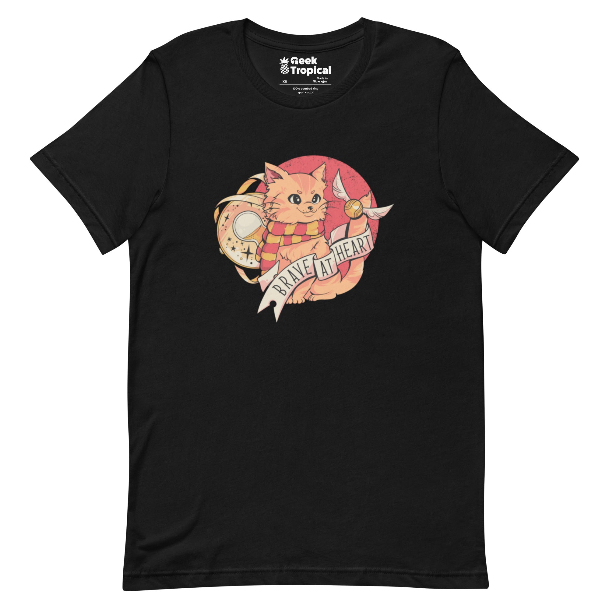 Brave at Heart Cat T-Shirt Geek Nerd Animal Patterns Design by Tobe Fonseca FLOW DESC WRITING