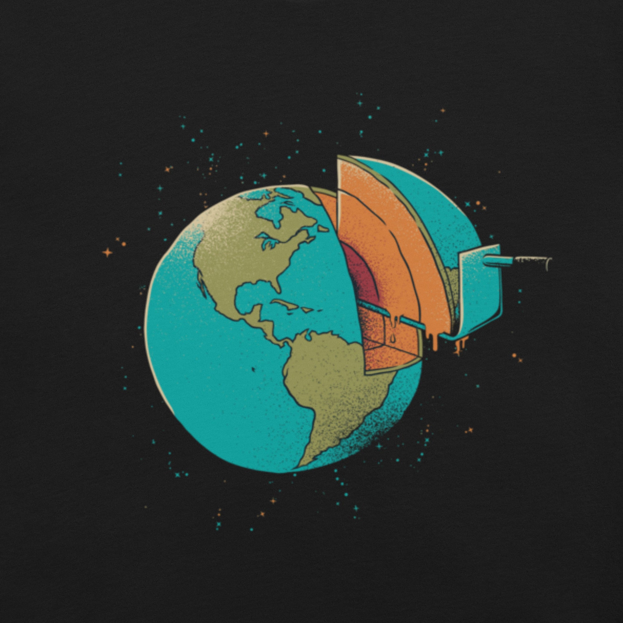 Earth Crust Cake T-Shirt Geek Nerd Design by Tobe Fonseca FLOW DESC WRITING Funny Prints