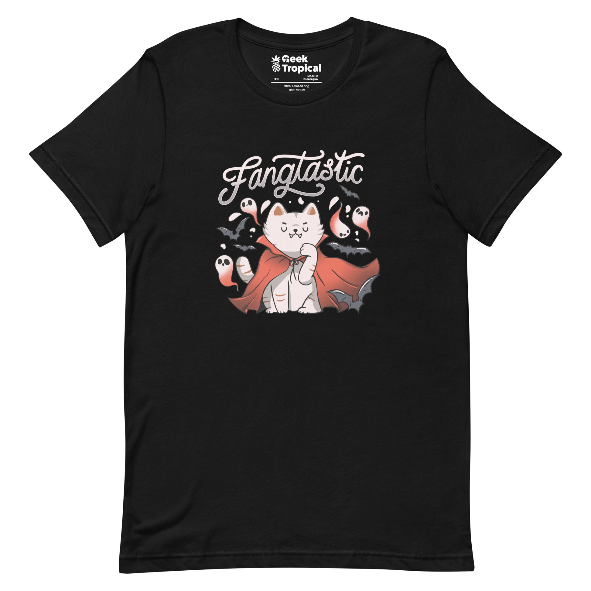 Fangtastic Vampire Cat T-Shirt Geek Nerd