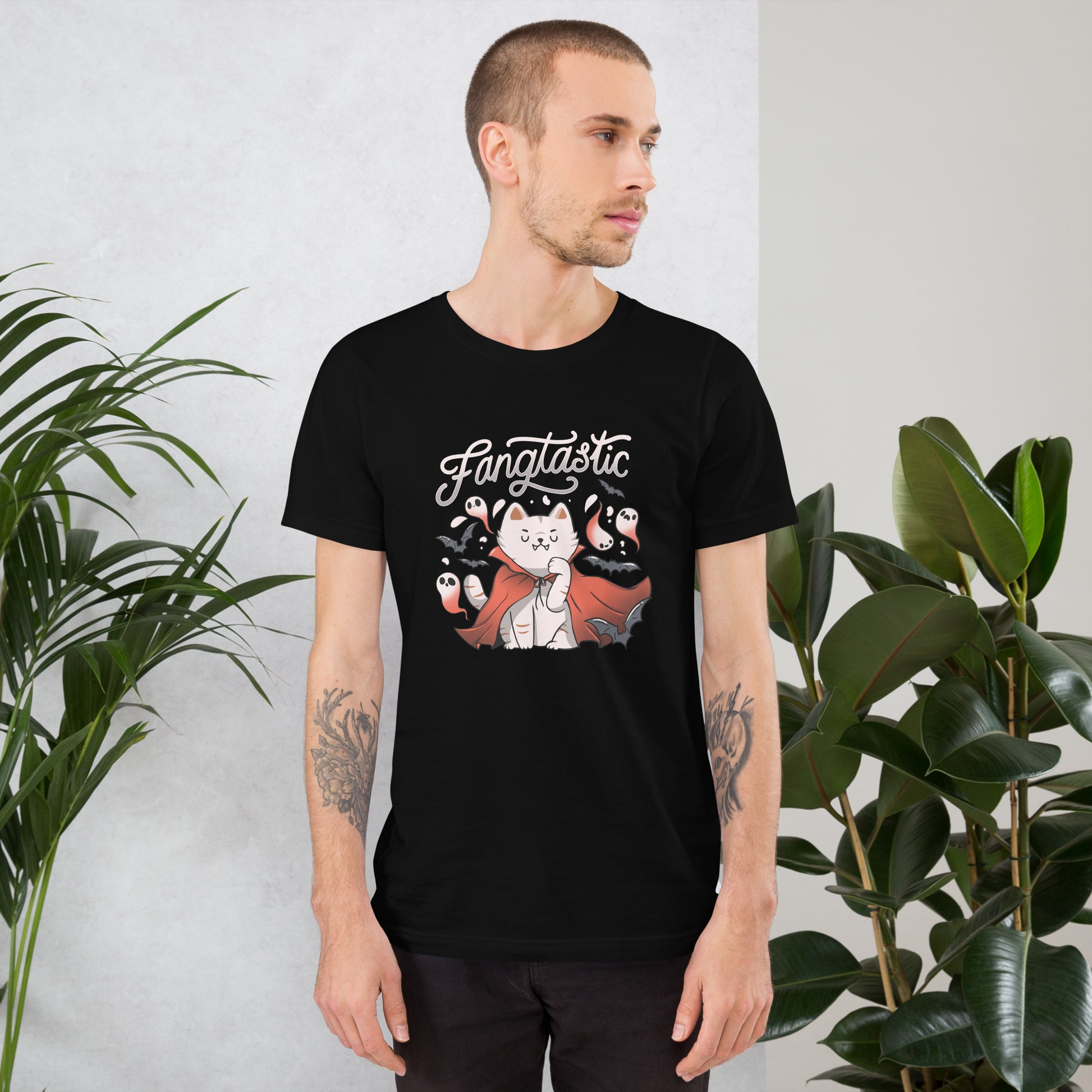 Fangtastic Vampire Cat T-Shirt Geek Nerd