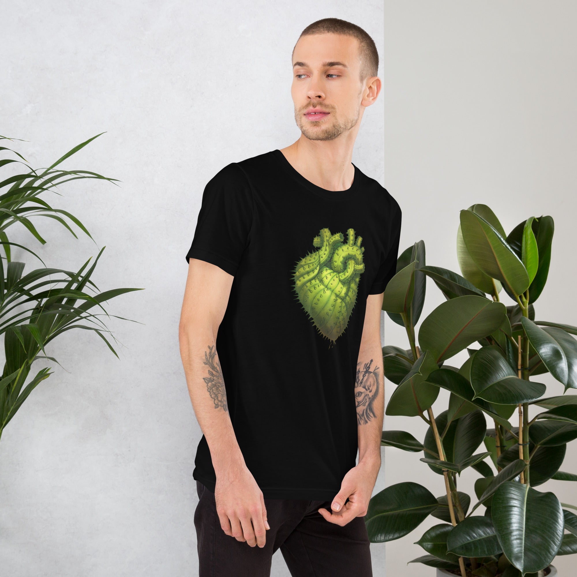 Cactus Heart T-Shirt Geek Nerd Botany Print Design by Tobe Fonseca FLOW DESC WRITING