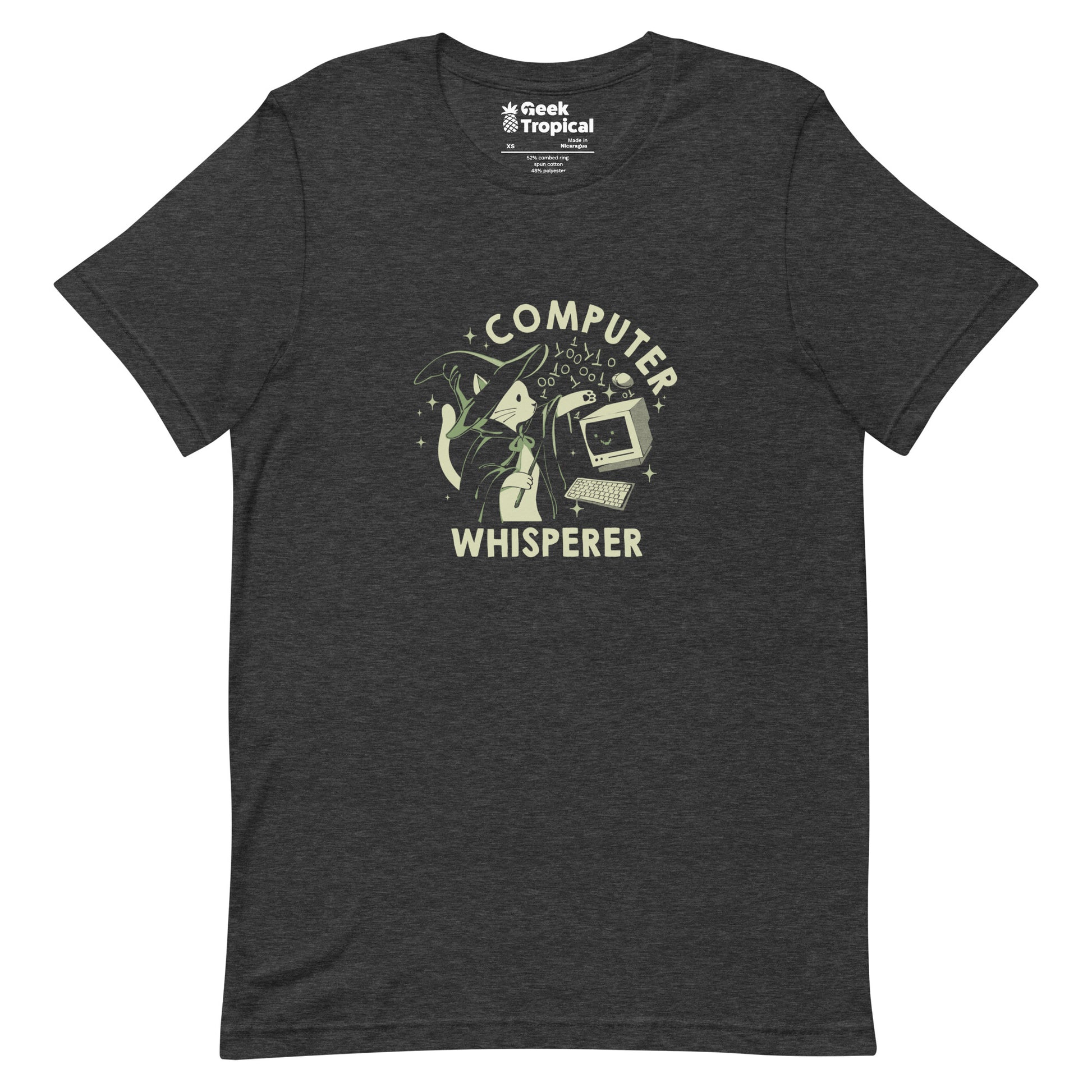 Computer Cat Whisperer T-Shirt Geek Nerd