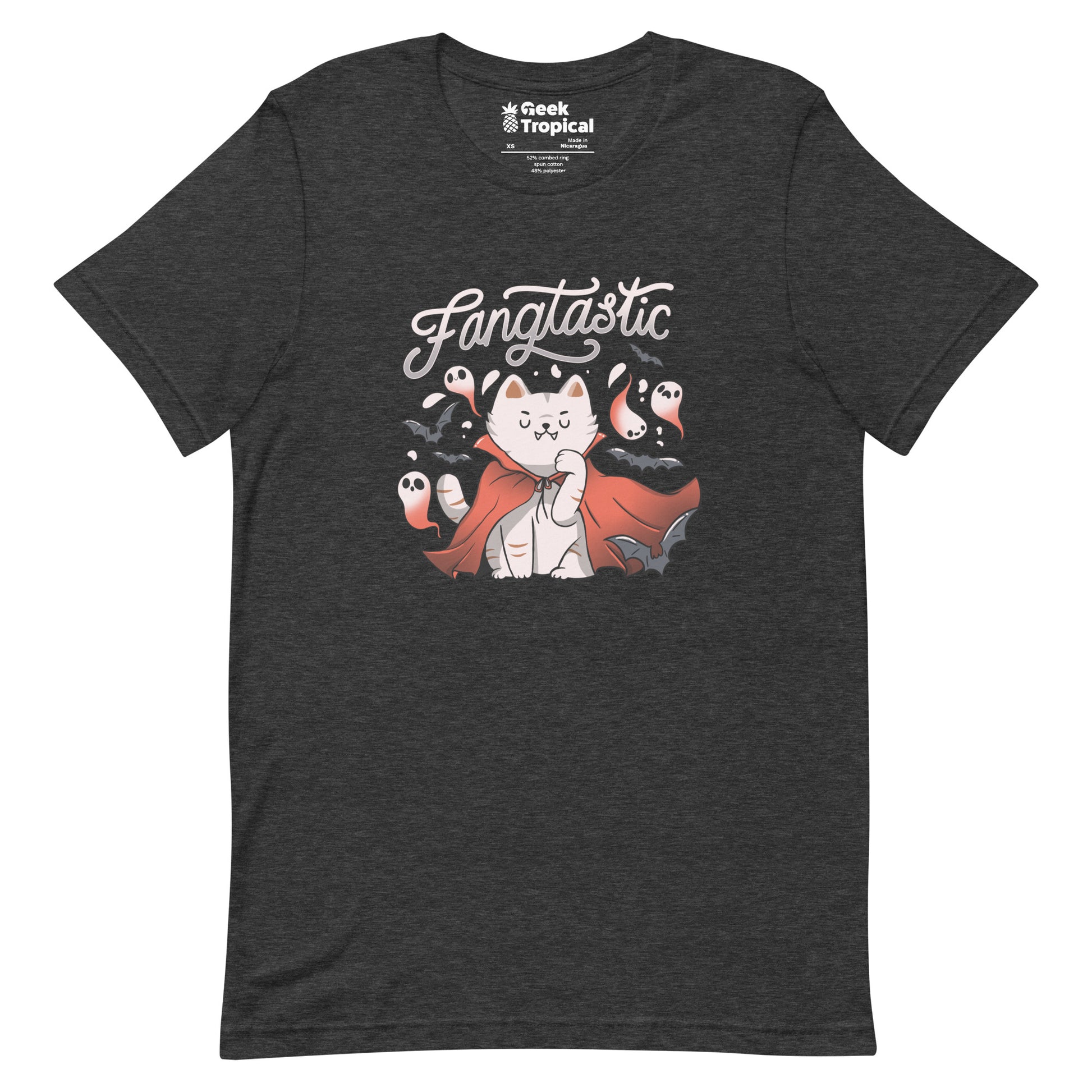 Fangtastic Vampire Cat T-Shirt Geek Nerd