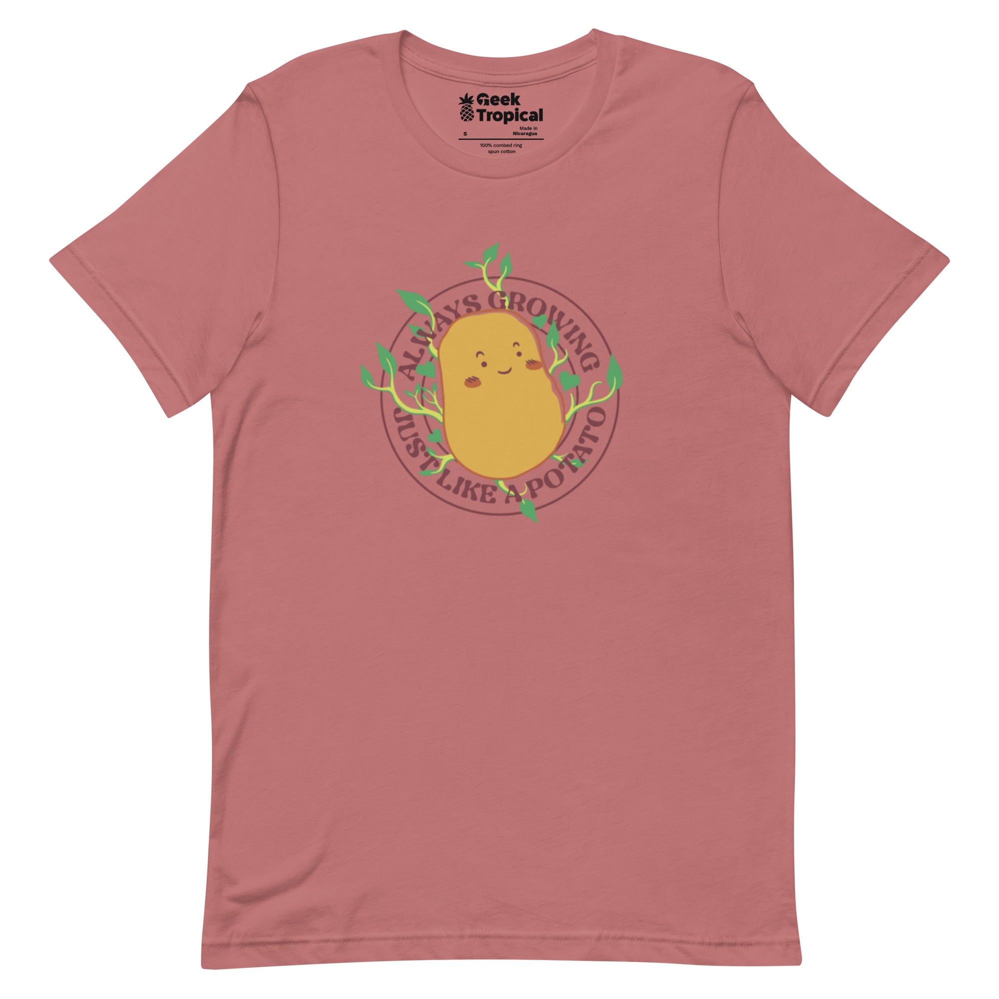 Always Growing Just Like a Potato T-Shirt Geek Nerd Botany Print Design by Tobe Fonseca Funny Prints