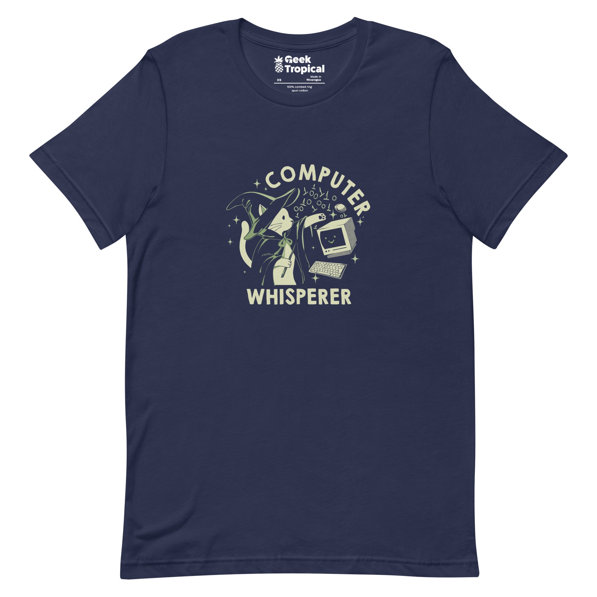 Computer Cat Whisperer T-Shirt Geek Nerd