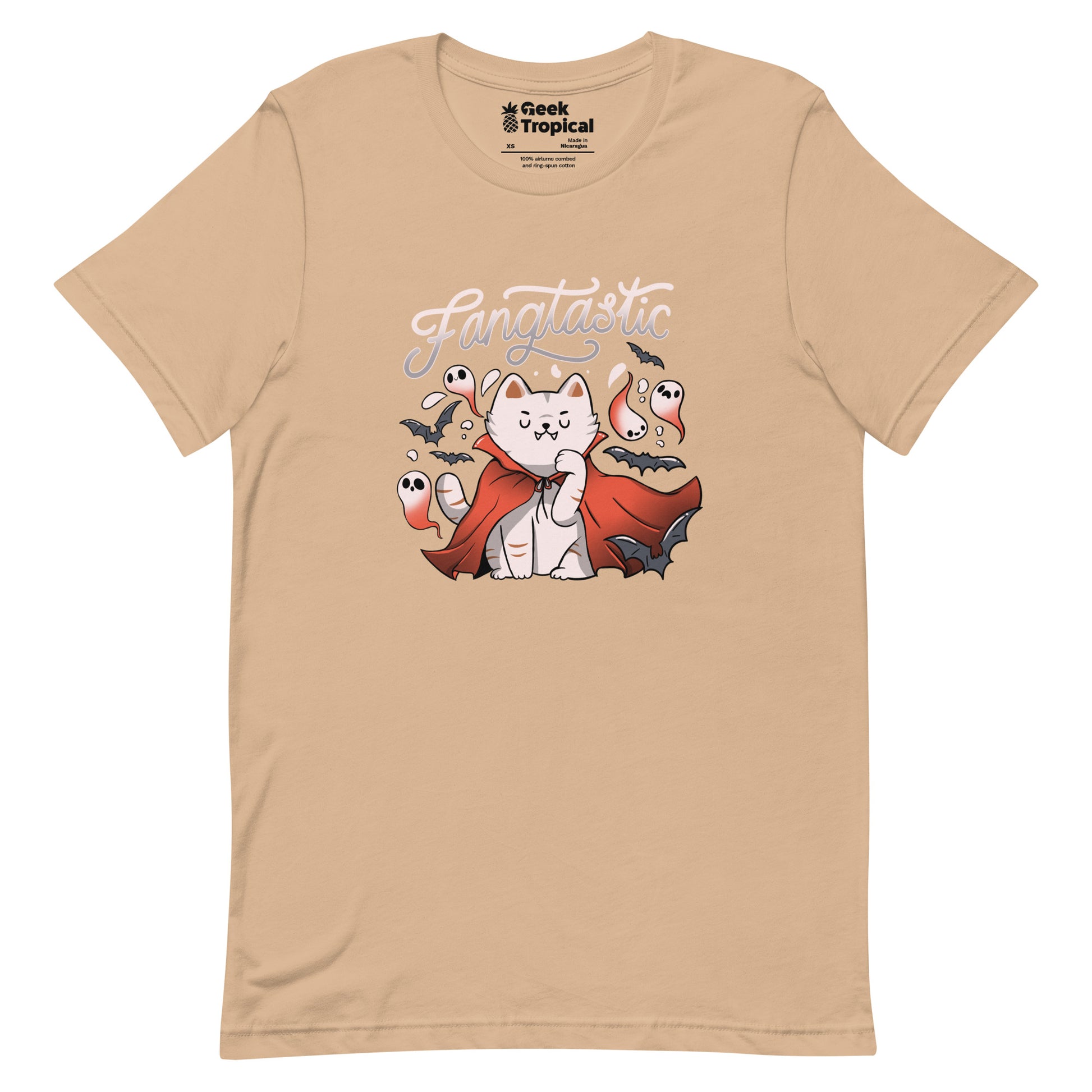 Fangtastic Vampire Cat T-Shirt Geek Nerd