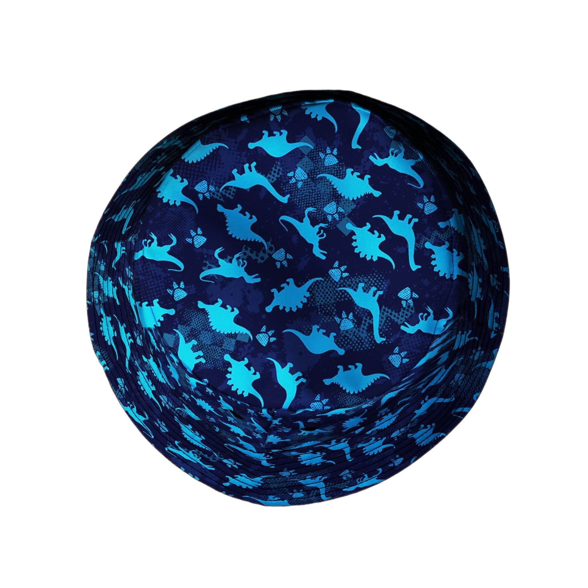 Dinosaur Urban Geometric Blue Dinosaur Bucket Hat
