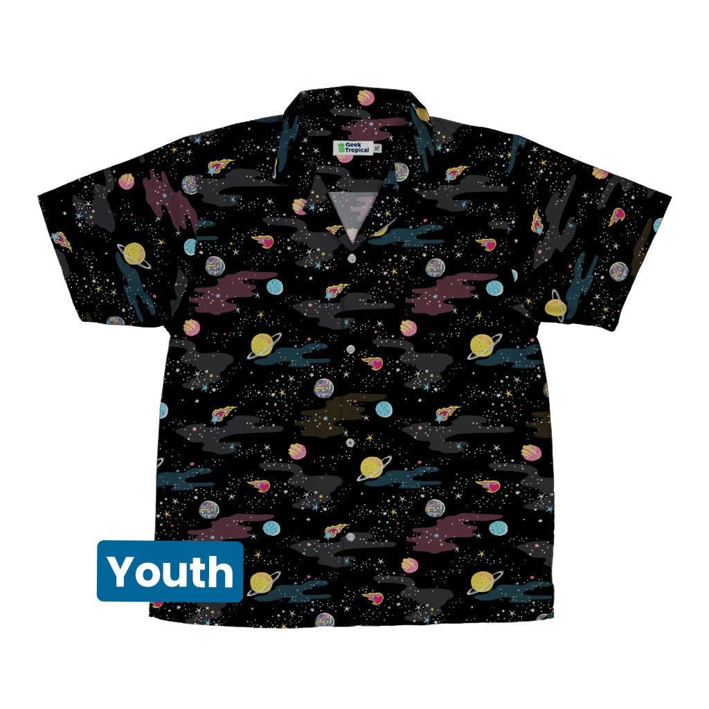 A Starry Galaxy Outer Space Youth Hawaiian Shirt - YXS - -