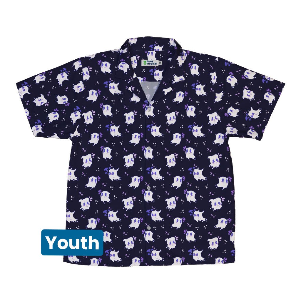 Anxious Ghosts Purple Youth Hawaiian Shirt - YXS - -