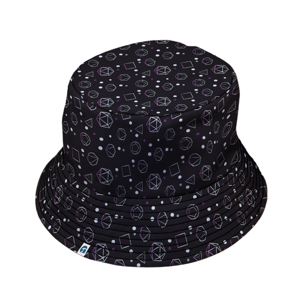 Asexual Pride Flag DND Dice Bucket Hat - M - Grey Stitching - -