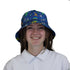 Astro Dino Dinosaur Outer Space Blue Bucket Hat - M - Black Stitching - -