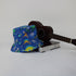 Astro Dino Dinosaur Outer Space Blue Bucket Hat - M - Black Stitching - -