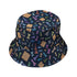 Chess Colorful Pieces Board Blue Bucket Hat - M - Grey Stitching - -