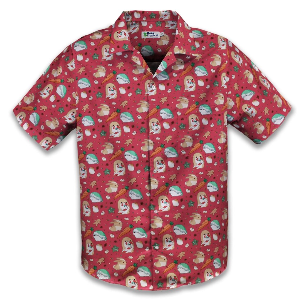 Cinnamon Anime Bunnies Button Up Shirt - XS - Hawaiian Shirt - No Pocket -
