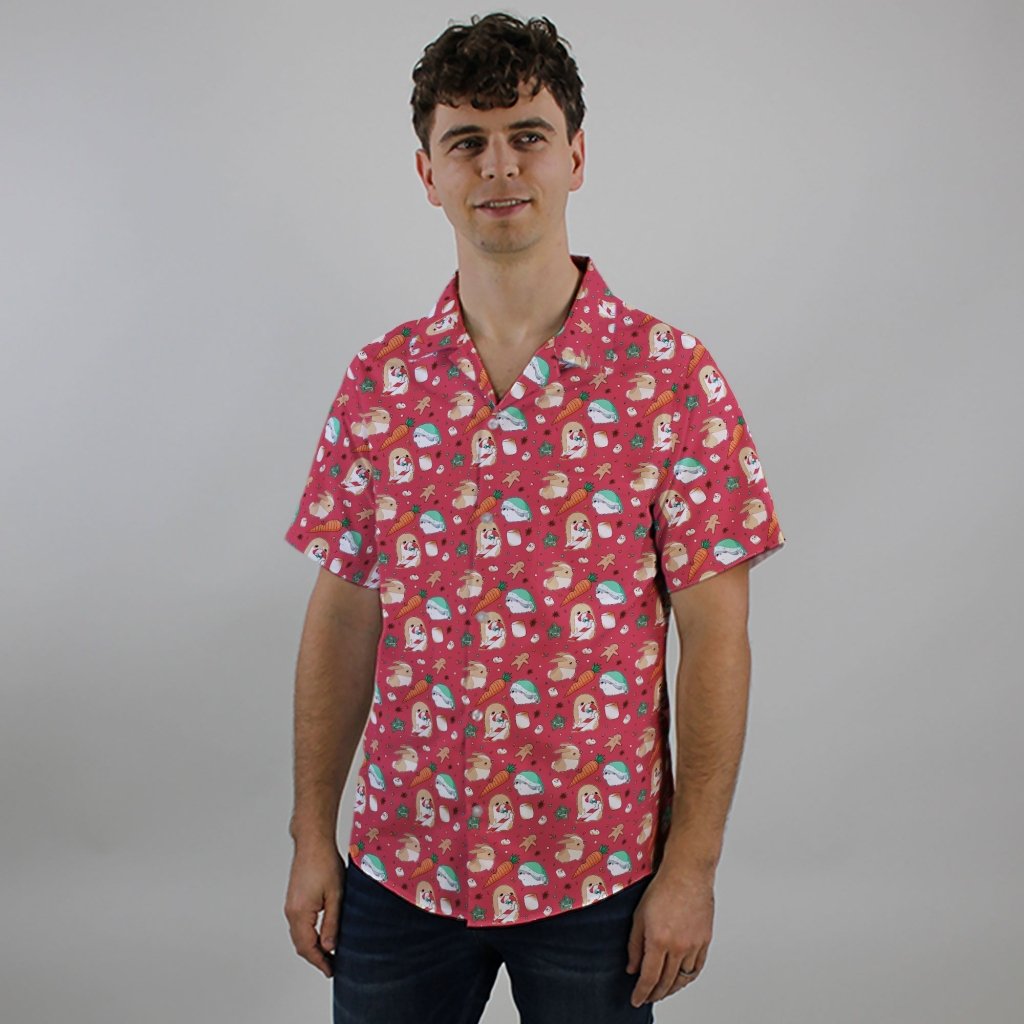 Cinnamon Anime Bunnies Button Up Shirt - XS - Hawaiian Shirt - No Pocket -