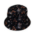 Dinosaur Galaxy Pizza Ships Bucket Hat - M - Black Stitching - -