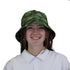 Dinosaur Khaki Army Dinosaur Green Bucket Hat - M - Black Stitching - -