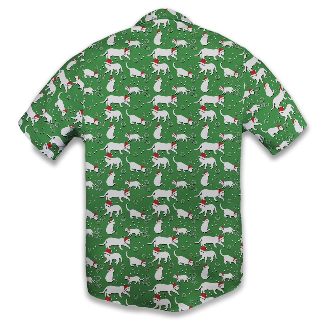 Dnd Christmas Dice Cats Button Up Shirt - XS - Button Down Shirt - No Pocket -