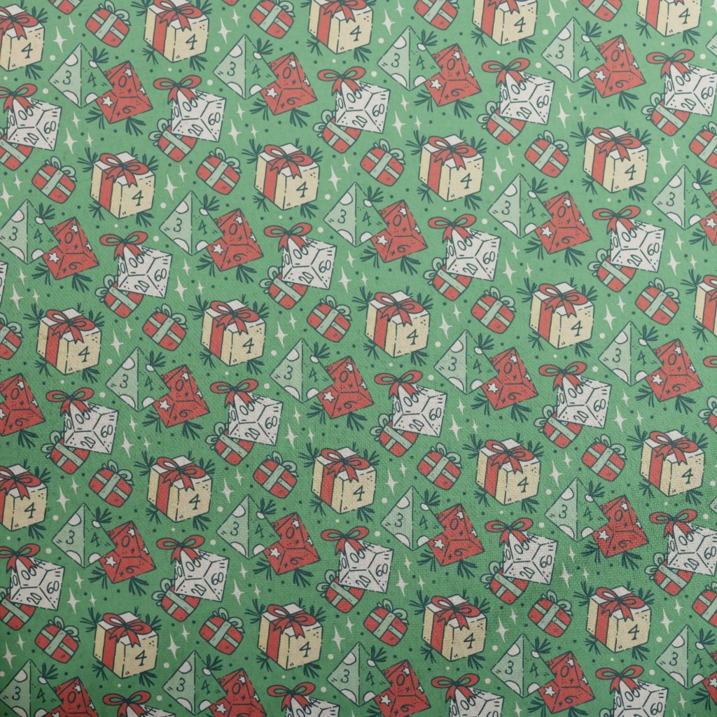 Dnd Christmas Dice Presents Button Up Shirt - XS - Button Down Shirt - No Pocket -