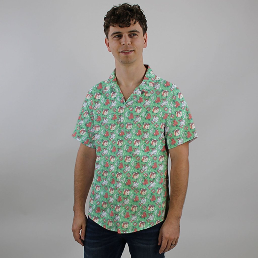 Dnd Christmas Dice Presents Button Up Shirt - XS - Hawaiian Shirt - No Pocket -