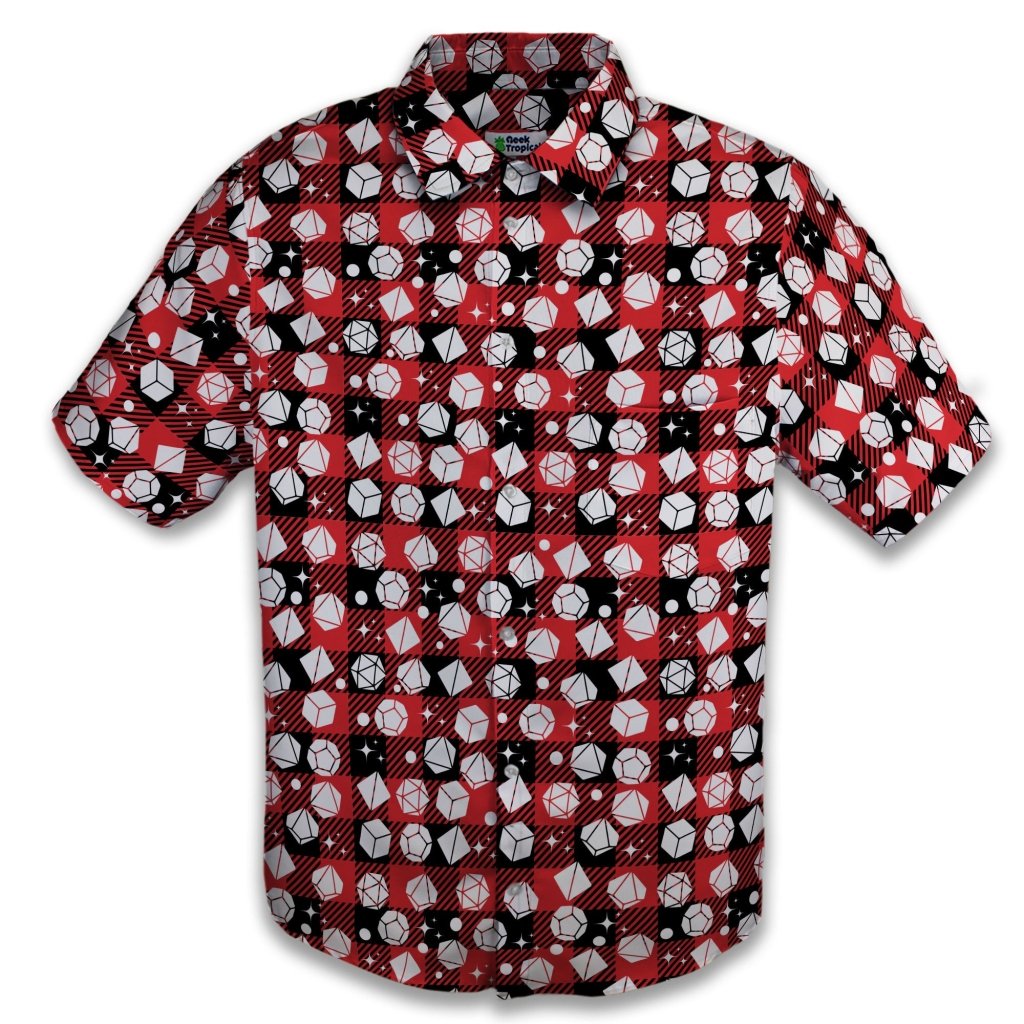 Dnd Christmas Red Plaid Button Up Shirt - XS - Button Down Shirt - No Pocket -