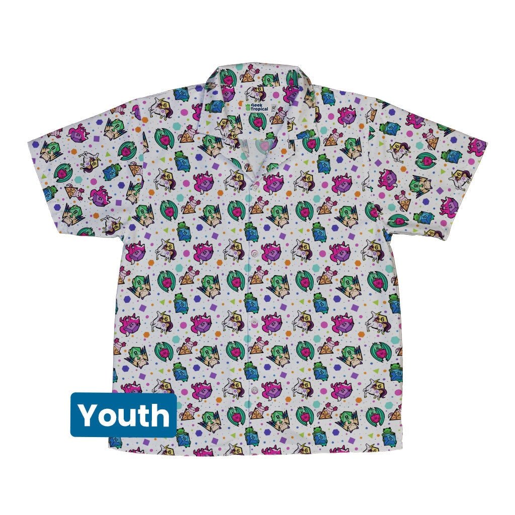 Dnd Dice Critters Colors Youth Hawaiian Shirt - YXS - -