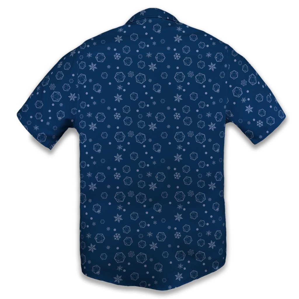 Dnd Dice Snowflake Button Up Shirt - XS - Button Down Shirt - No Pocket -