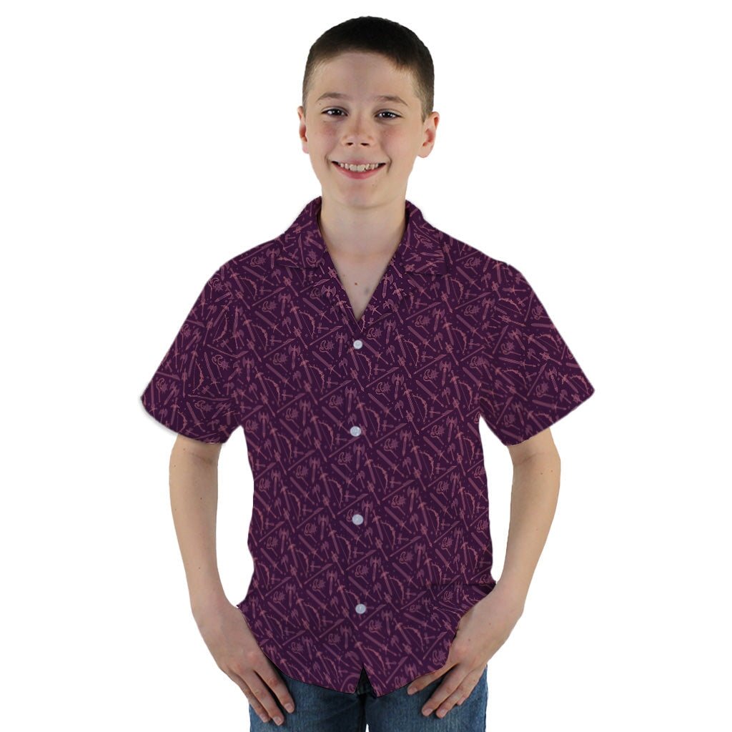 Dnd Medieval Weapons Youth Hawaiian Shirt - YM - -